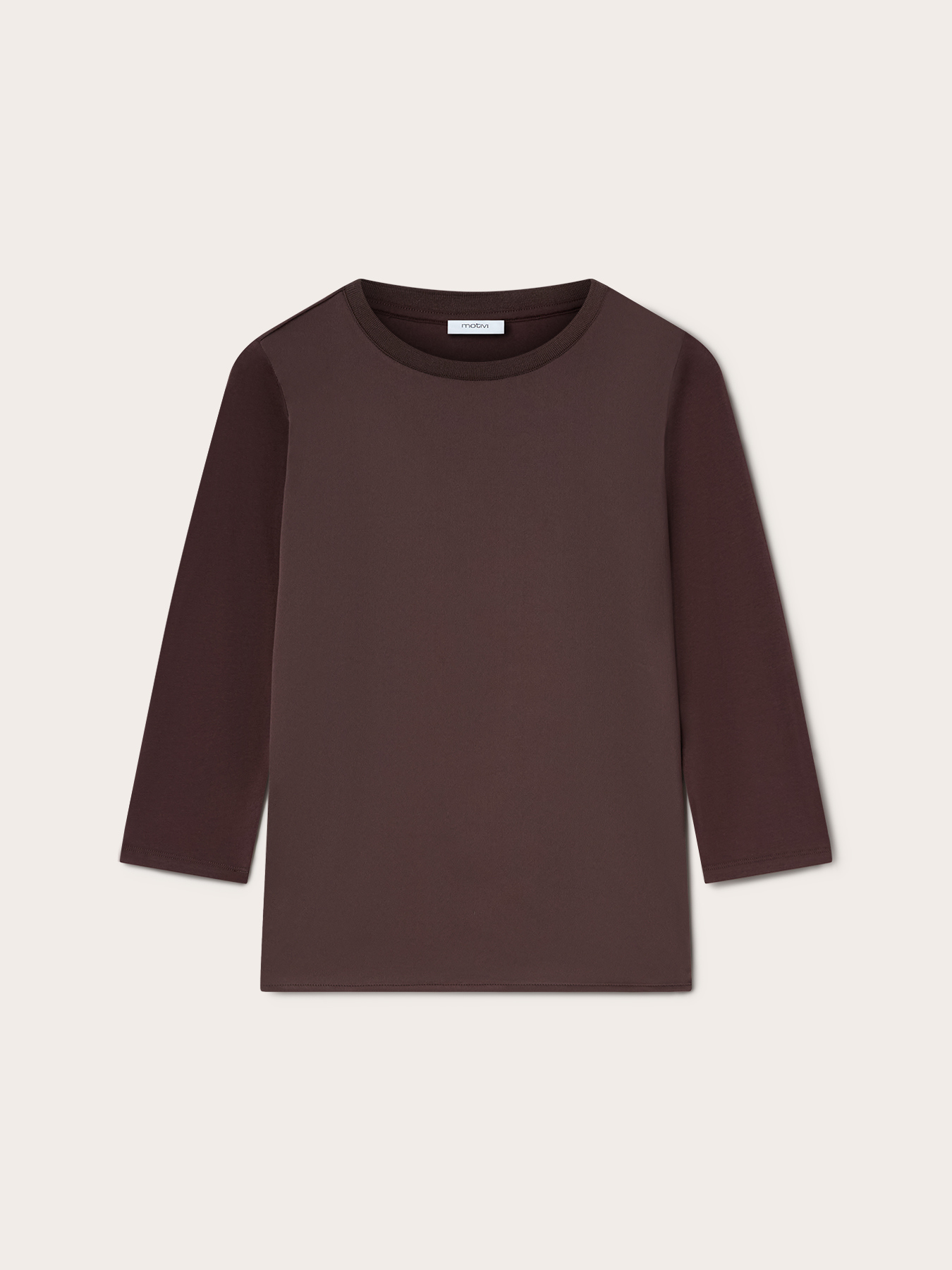 Two-tone T-shirt with three-quarter sleeves image number 4
