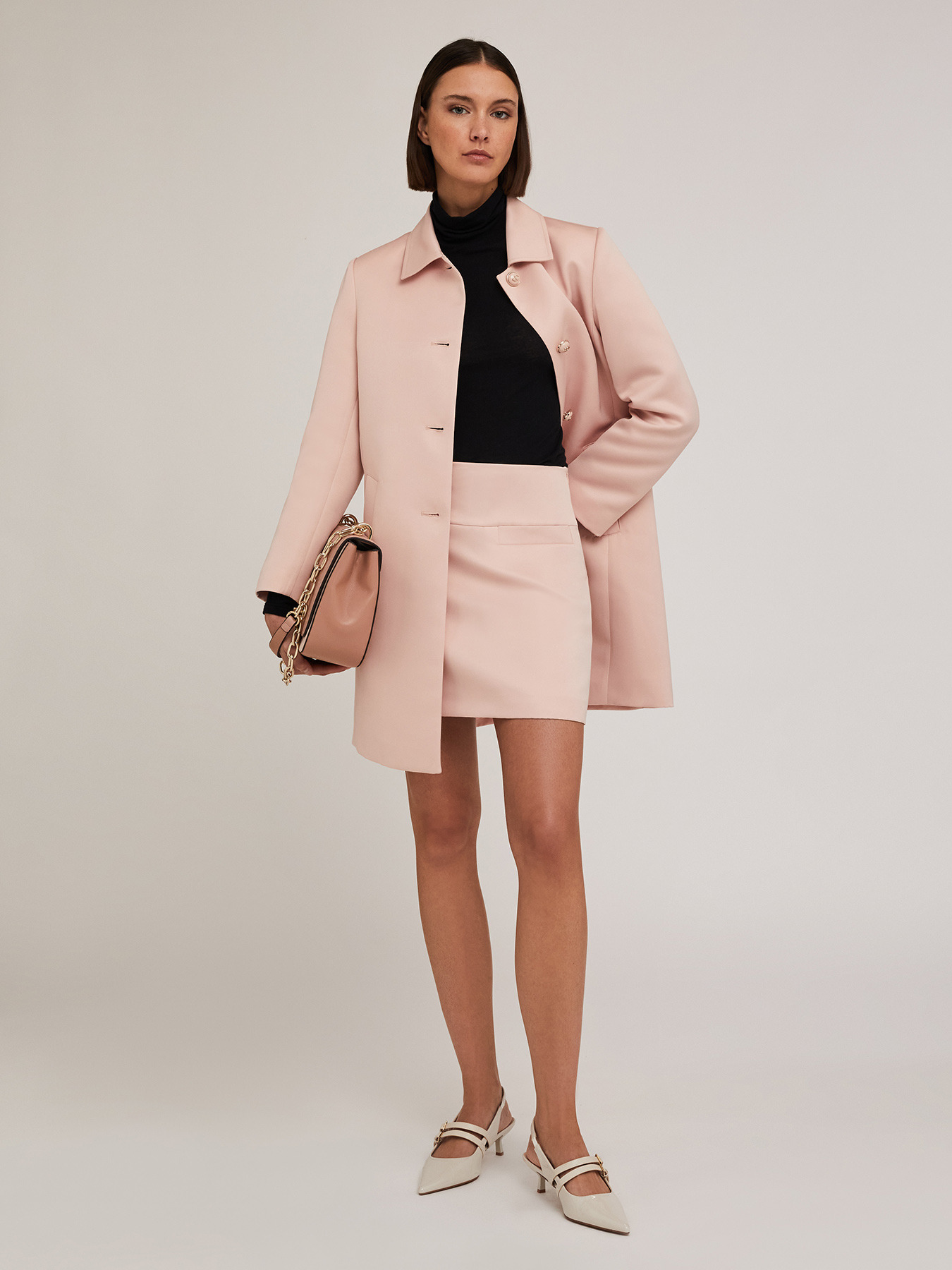 Gonna corta in raso duchesse image number 0