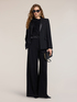 Palazzo pants in cady with satin inserts image number 0