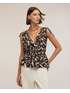 Blusa de viscosa con estampado y drapeado image number 0