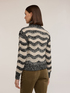 Pull &agrave; col roul&eacute; en maille &eacute;paisse fantaisie &agrave; rayures image number 1