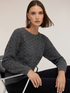 Fan-stitch knit top with lurex image number 3