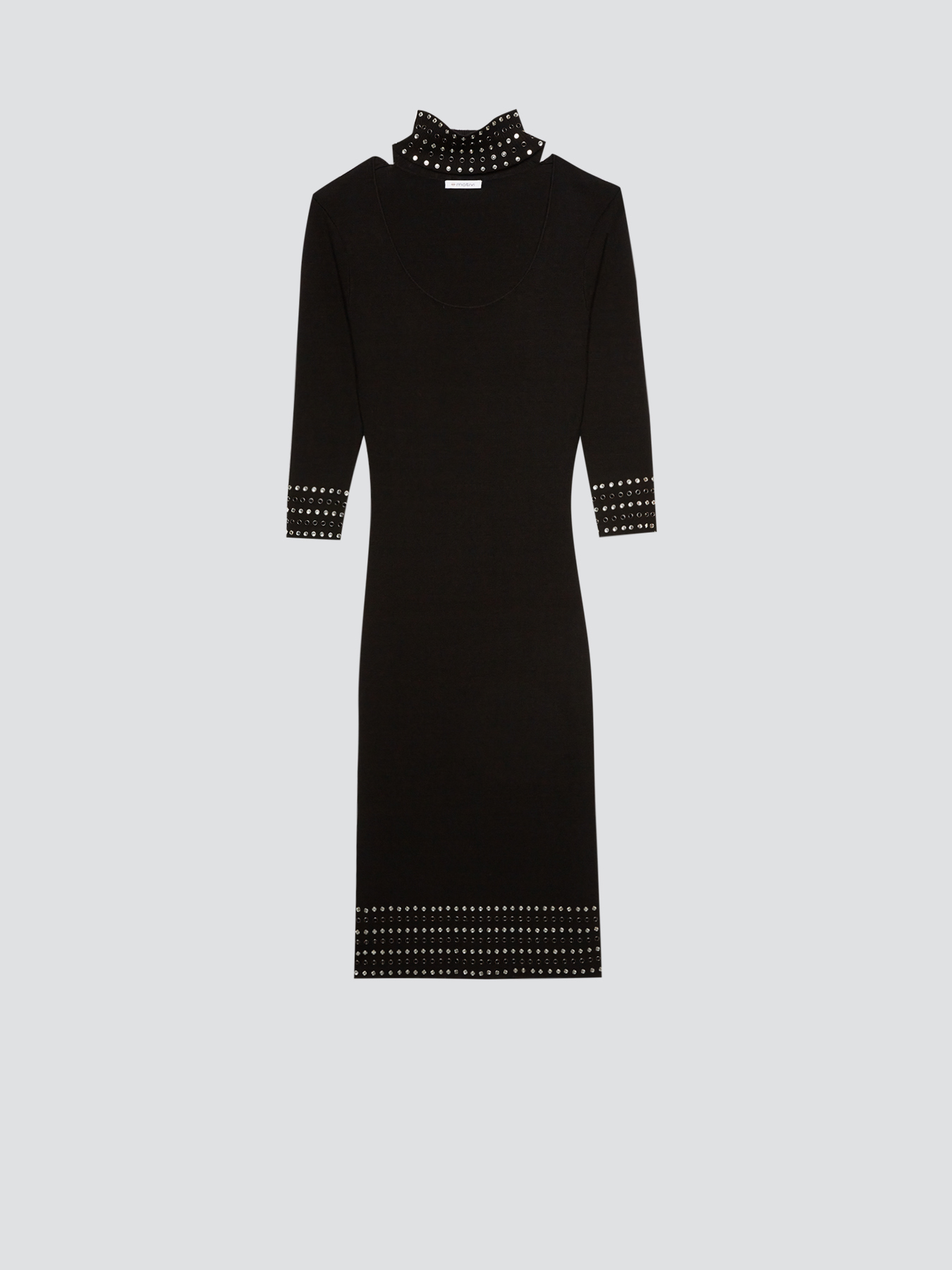 Vestito in maglia bordi con borchie image number 3