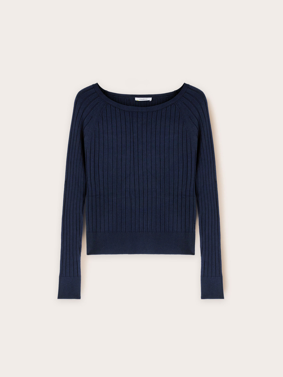 Mixed viscose ribbed top