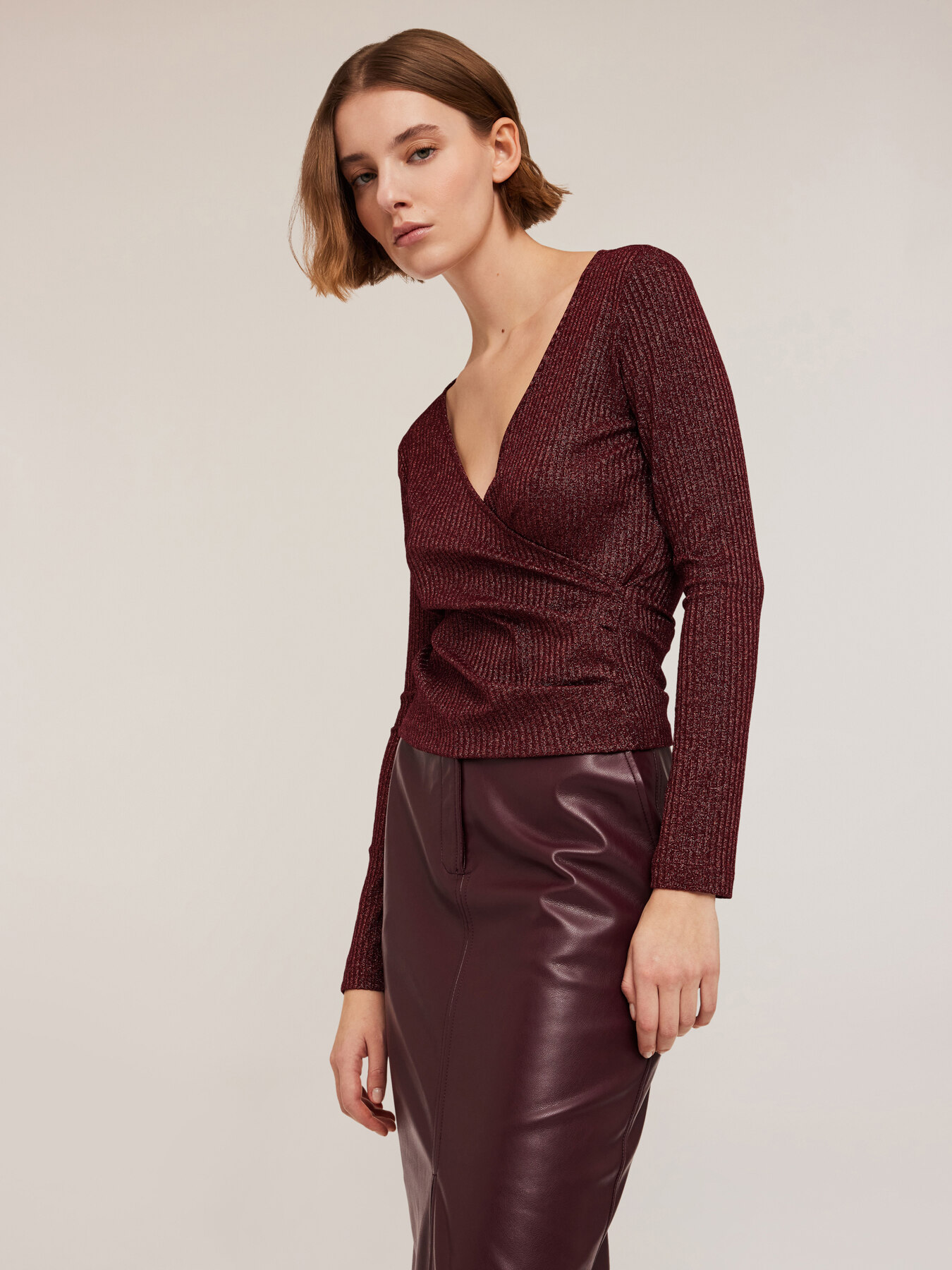 &Uuml;berkreuzter Lurex-Pullover image number 2
