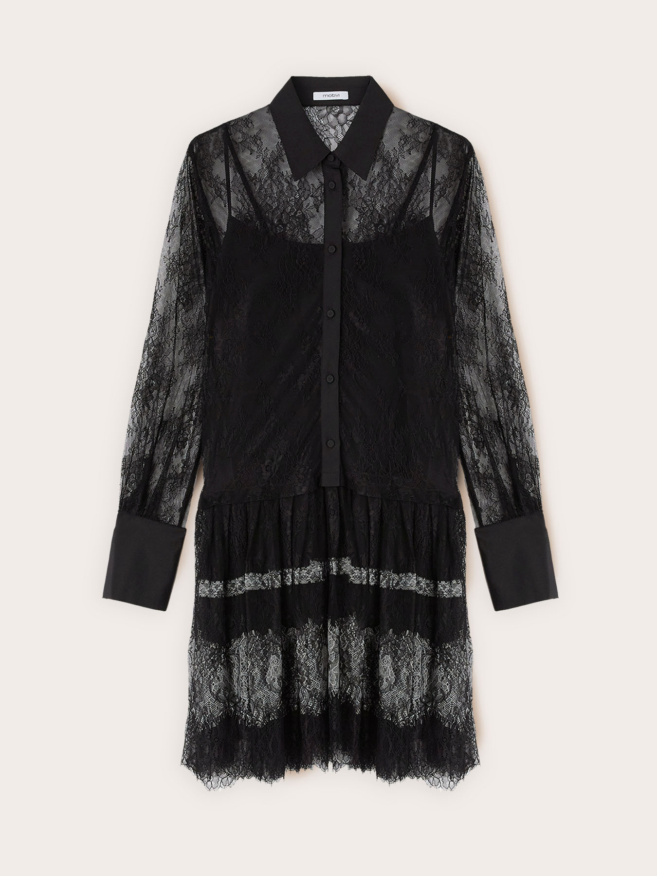Spitzenkleid im Hemdblusenstil mit R&uuml;schen image number 4