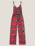 Long ethnic patterned satin jumpsuit image number 3