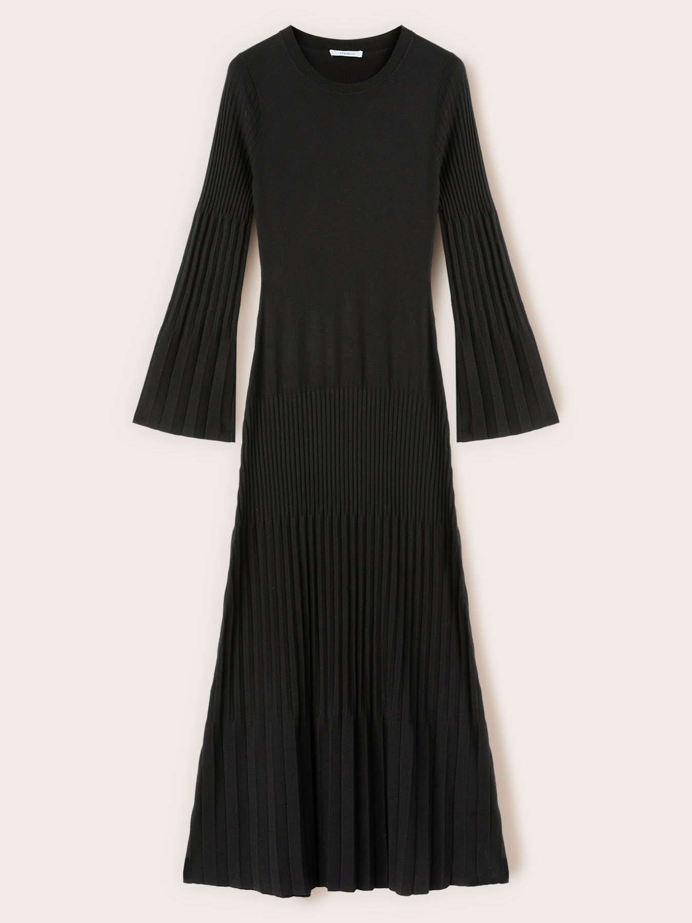 Robe longue en maille c&ocirc;tel&eacute;e image number 4