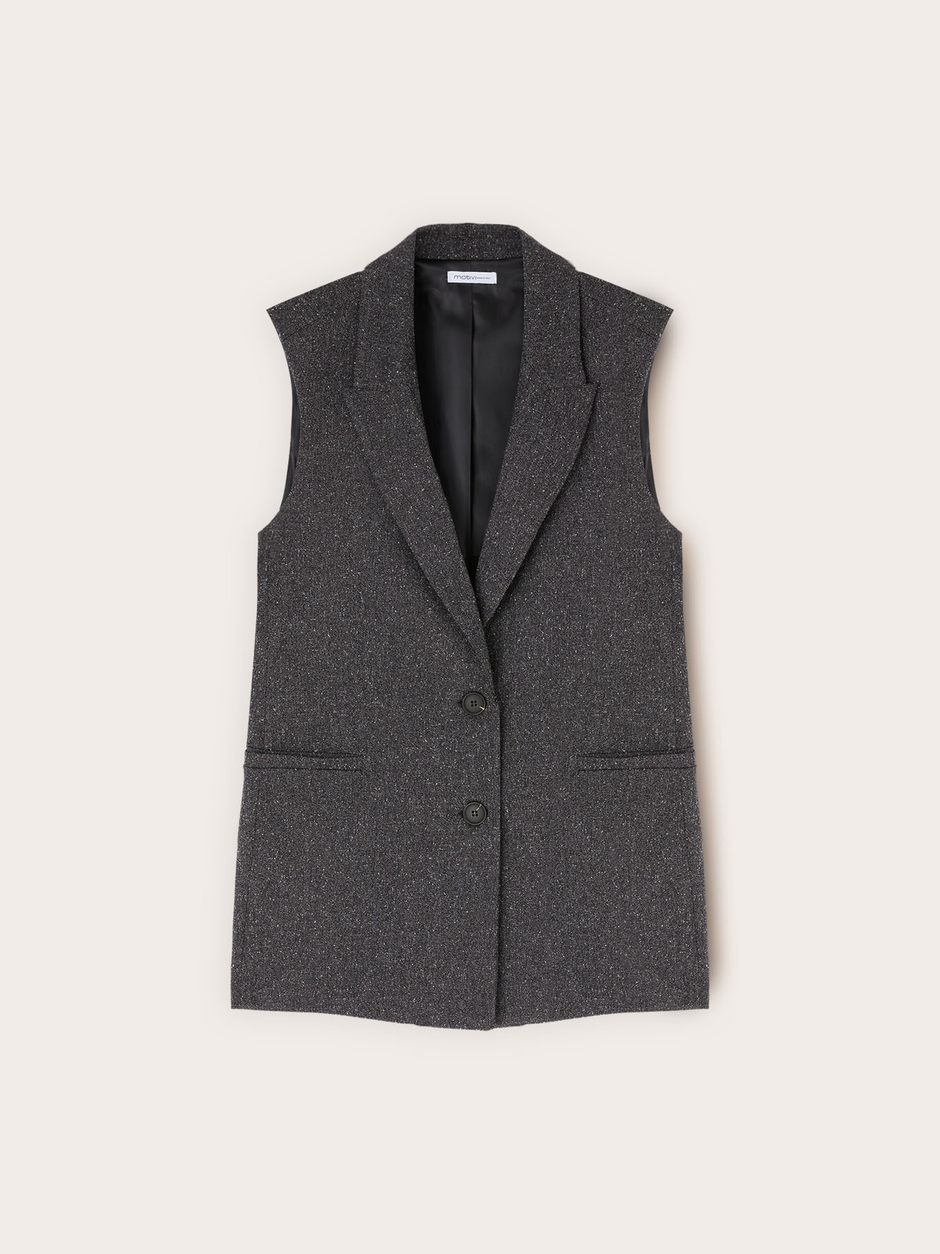 Gilet sartoriale tinto filo con revers image number 4