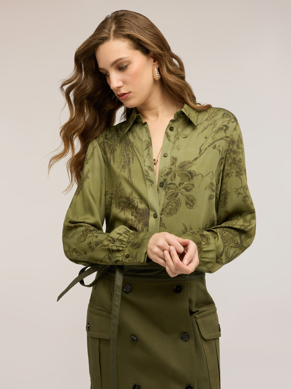 Satin shirt with print