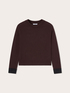 Wool-silk blend crewneck sweater with contrast cuffs image number 4