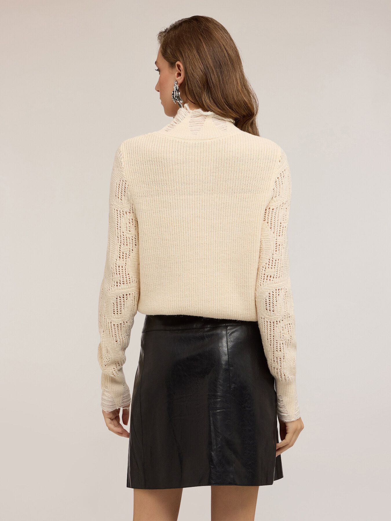 Openwork sweater with turtleneck image number 1