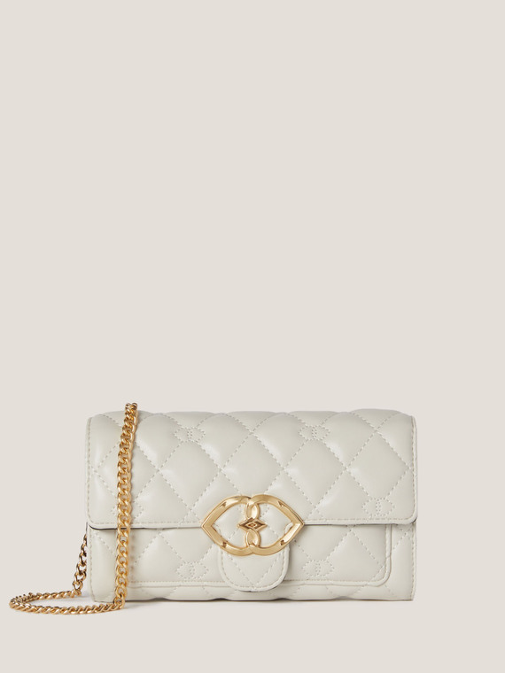 New Wallet Bag aus glänzendem, gestepptem Lederimitat