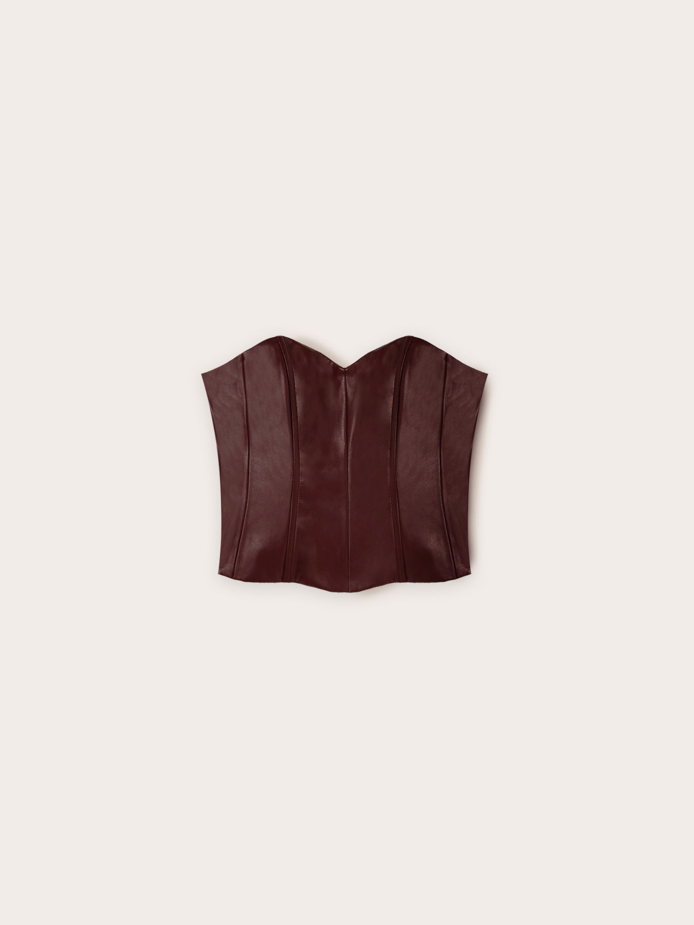 Top bustier en tissu enduit image number 4