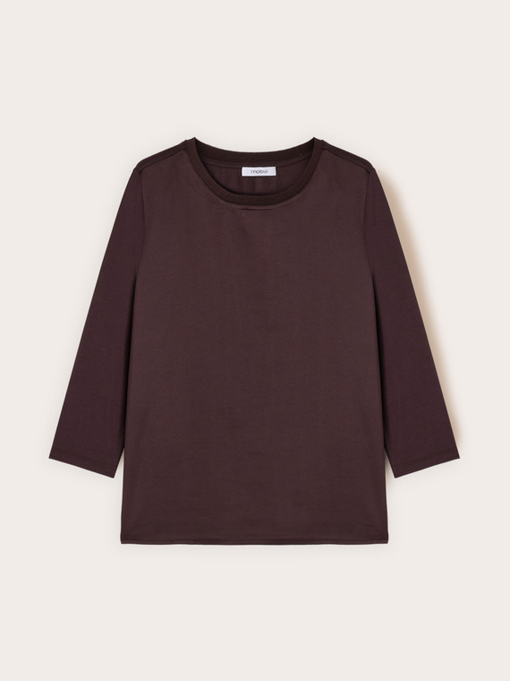 Camiseta b&aacute;sica de dos materiales