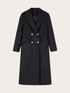 Manteau crois&eacute; en drap de laine m&eacute;lang&eacute;e image number 4