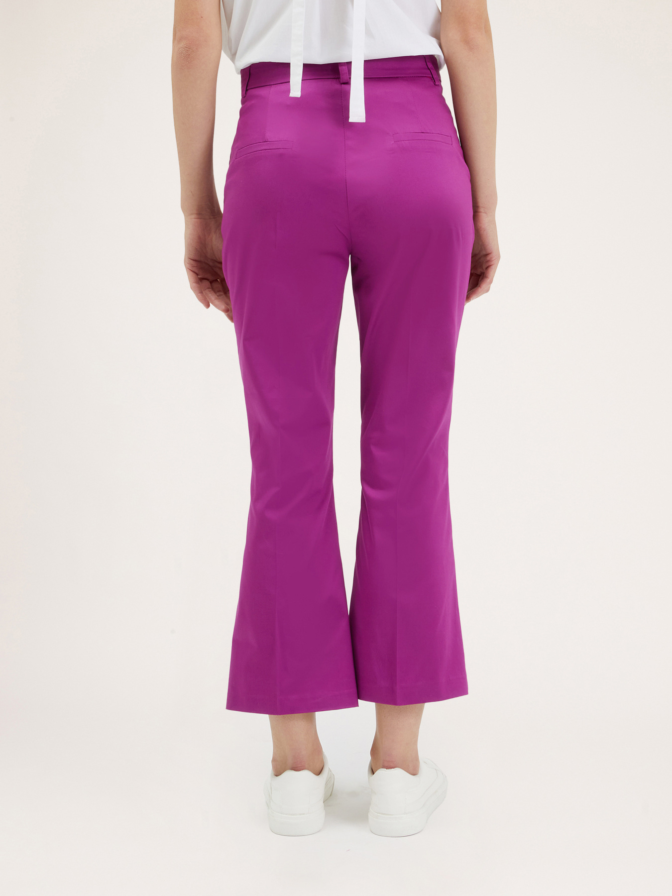 Solid colour kick flare trousers image number 1