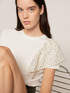 T-shirt with polka dot pattern ruching image number 2