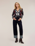 High-waisted cropped jeans with cuff image number 0