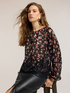 Georgette blouse with floral print and lace image number 3