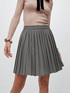 Short pleated houndstooth print skirt image number 2