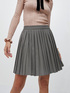Jupe courte &agrave; plis imprim&eacute; pied-de-poule image number 2