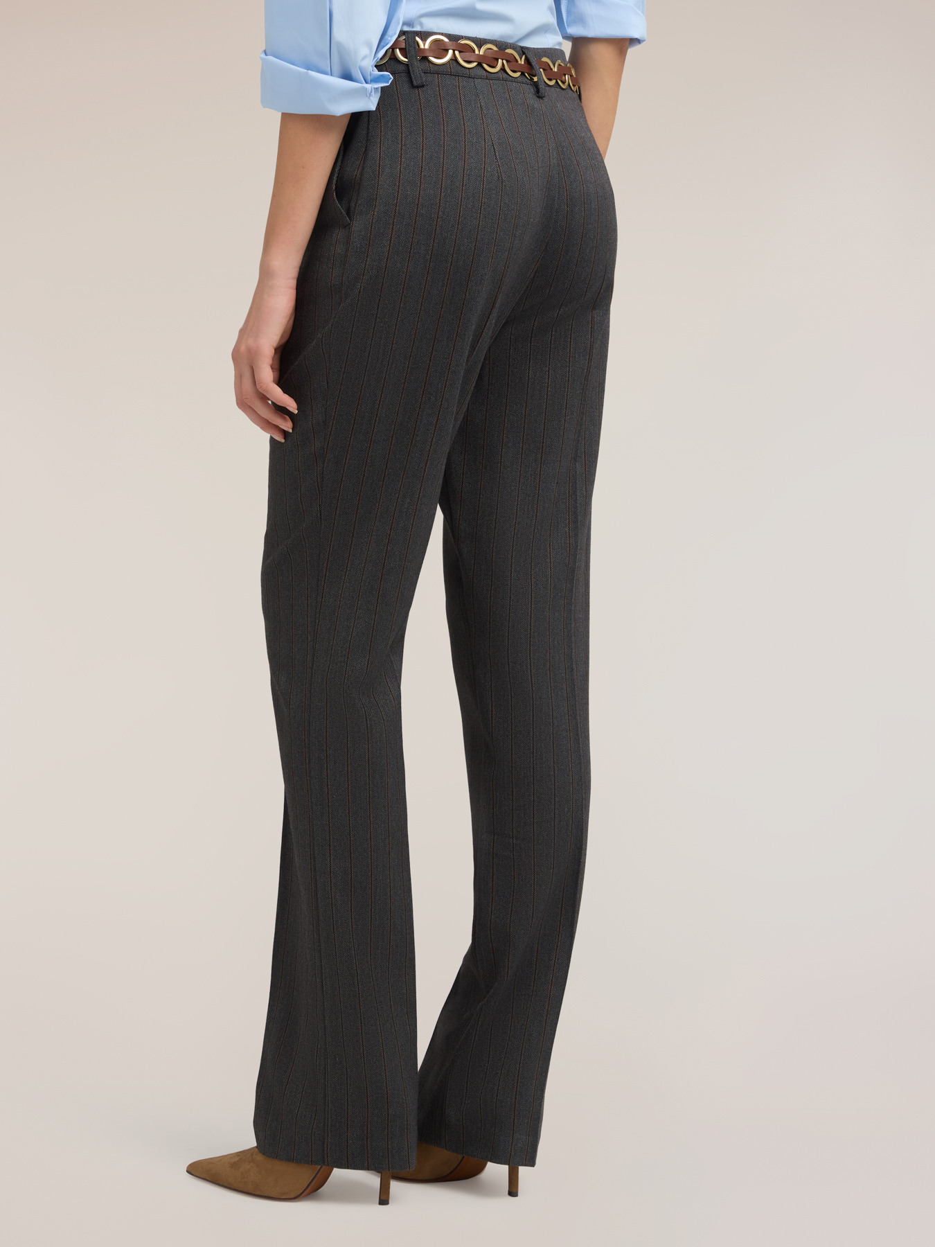 Regular pinstripe trousers image number 1