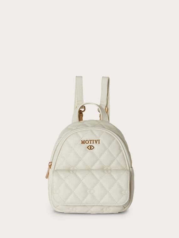Mini rucksack in quilted coated fabric