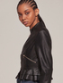 Faux leather peplum jacket image number 0