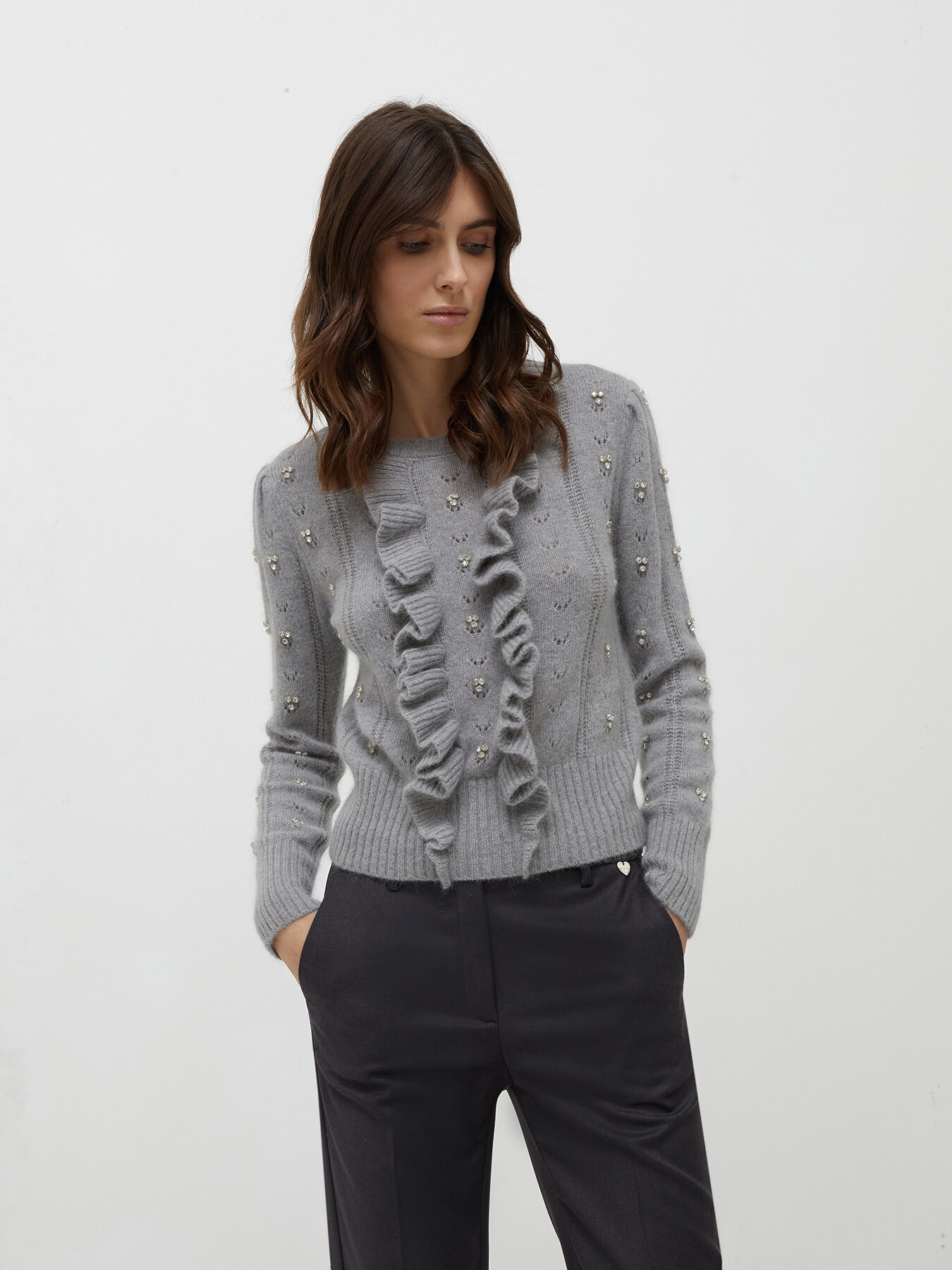 Maglia con ricamo di pietre image number 2