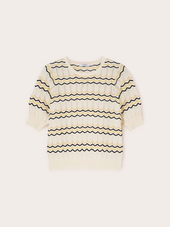 Pulover cu dungi chevron din amestec de viscoză