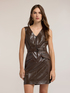 Crinkle effect sheath dress with belt and zip pockets image number 2