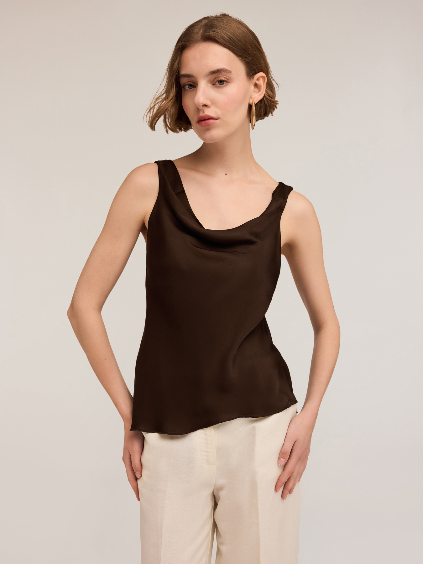 Top en satin avec col souple image number 3