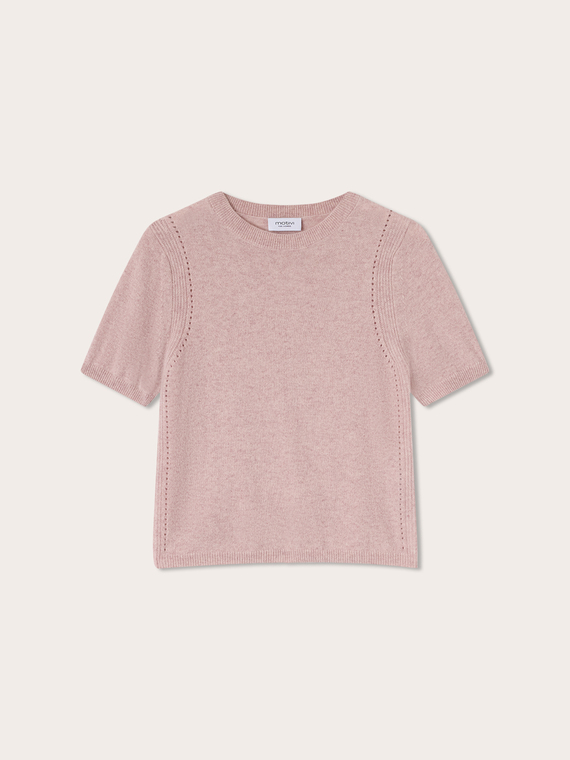 Cashmere sweater with openwork detail