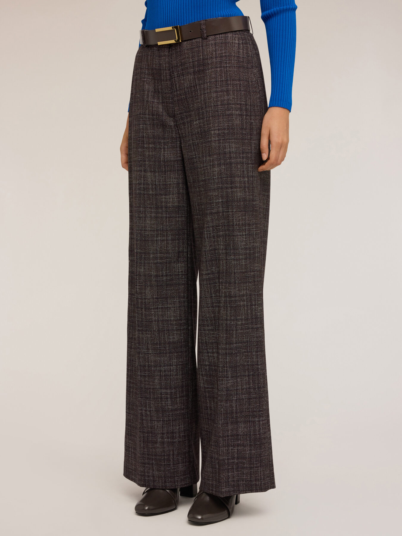 Pantalones palazzo teñidos en hilo image number 3