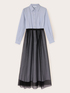 Chemisier dress with plumetis tulle skirt image number 4