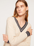 Angora blend cable pattern sweater image number 2