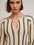 Vestito a righe in maglia lurex effetto pliss&eacute; image number 3