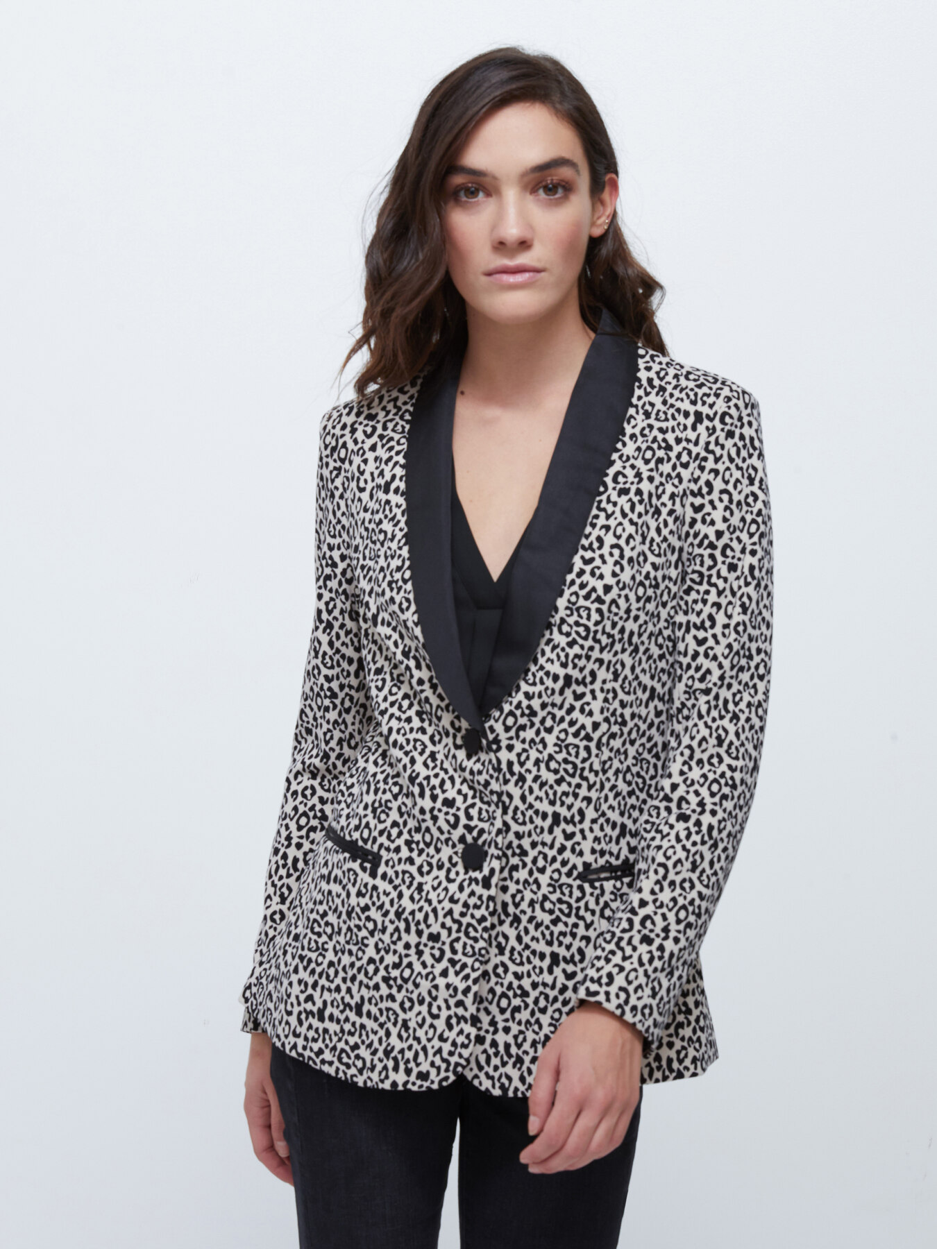 Blazer stretch fantasia animalier image number 0