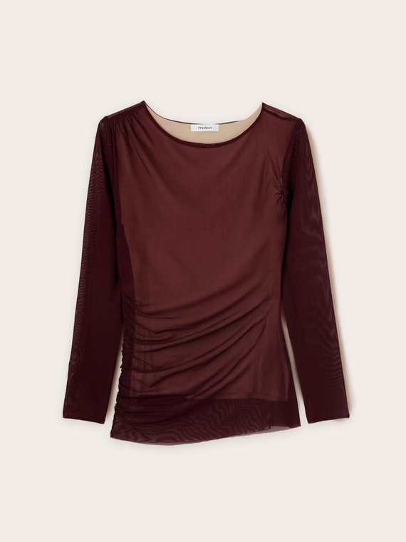 Camiseta de manga larga en tul