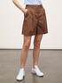 Poplin bermuda shorts with pleats image number 0