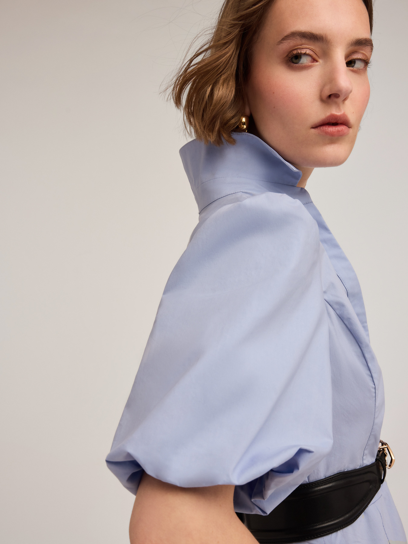 Rochie-cămașă din poplin image number 1