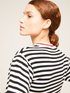 Striped sweater with puff sleeves image number 2