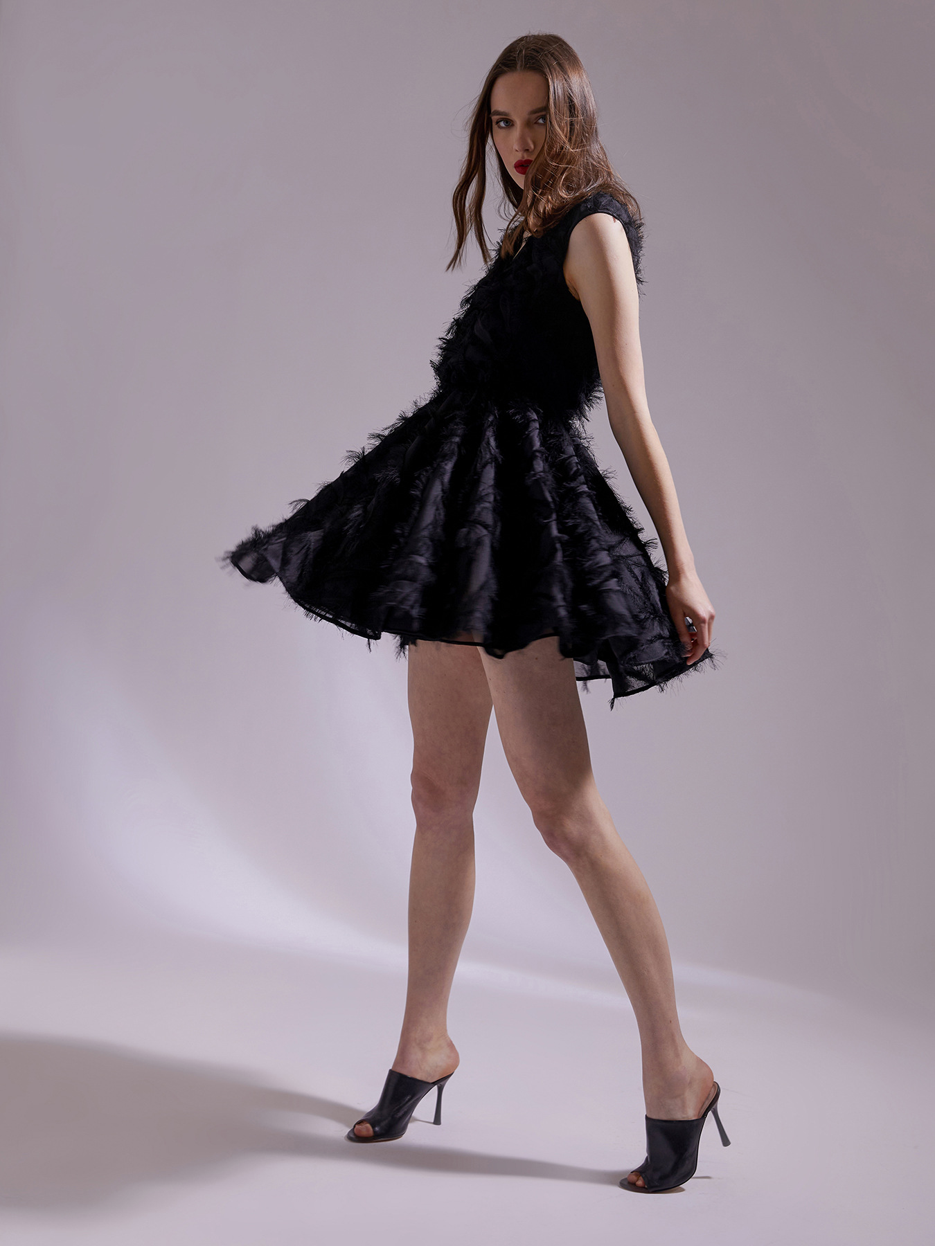 Vestido de tela fil coup&eacute; image number 0