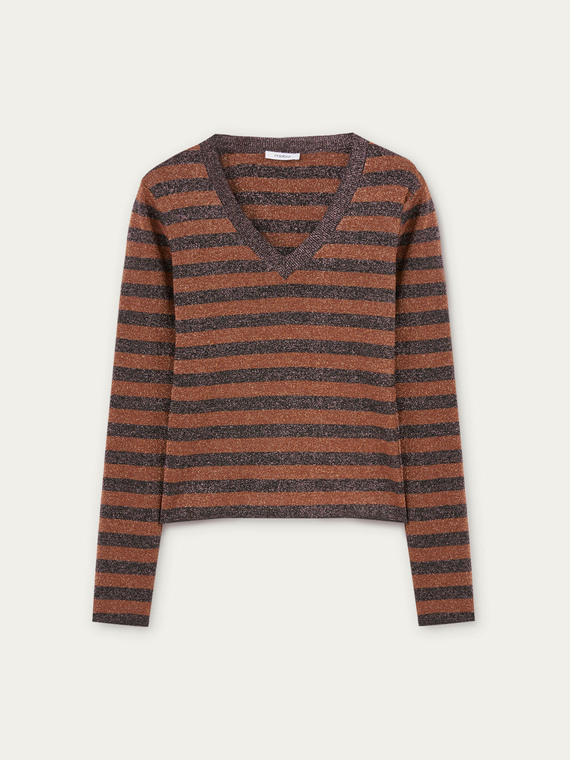 Striped lurex sweater