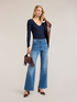 Flat rib knit sweater with V-neck image number 2