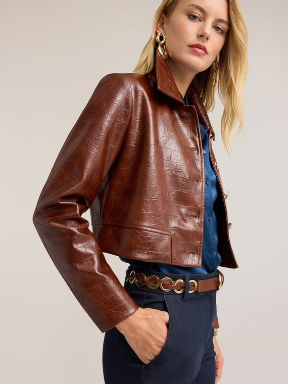 Belt with buckle and metal rings