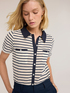 Striped t-shirt with contrast collar image number 2