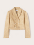 Double-breasted cropped jacket in boucl&eacute; image number 4