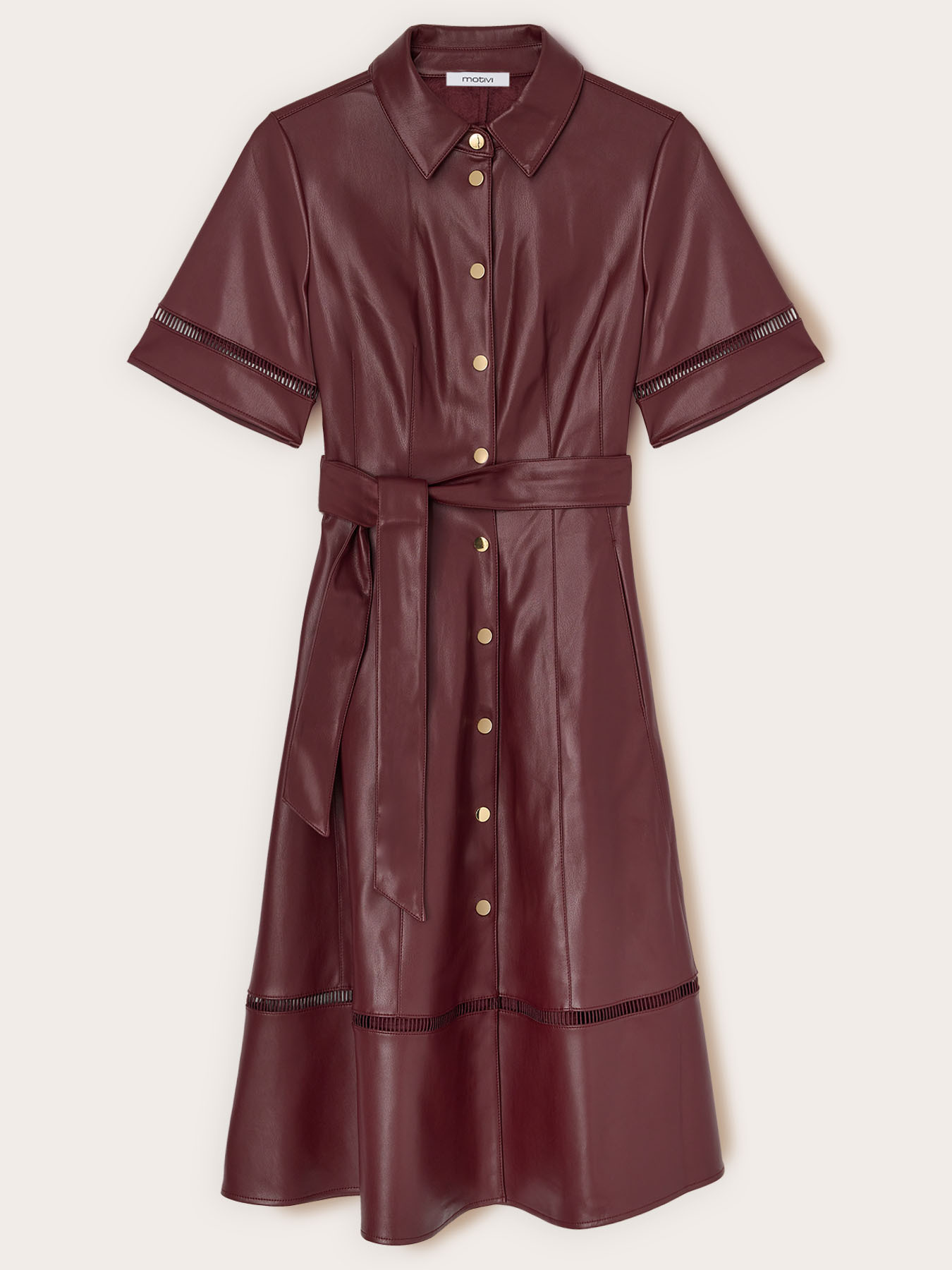 Shirtdress with openwork details image number 4